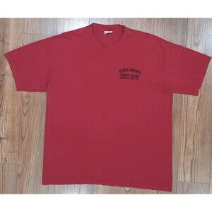 Gentlemens Fight Club T-Shirt Mens XL Red Wine Short Sleeve Tee Spell Out Y2K